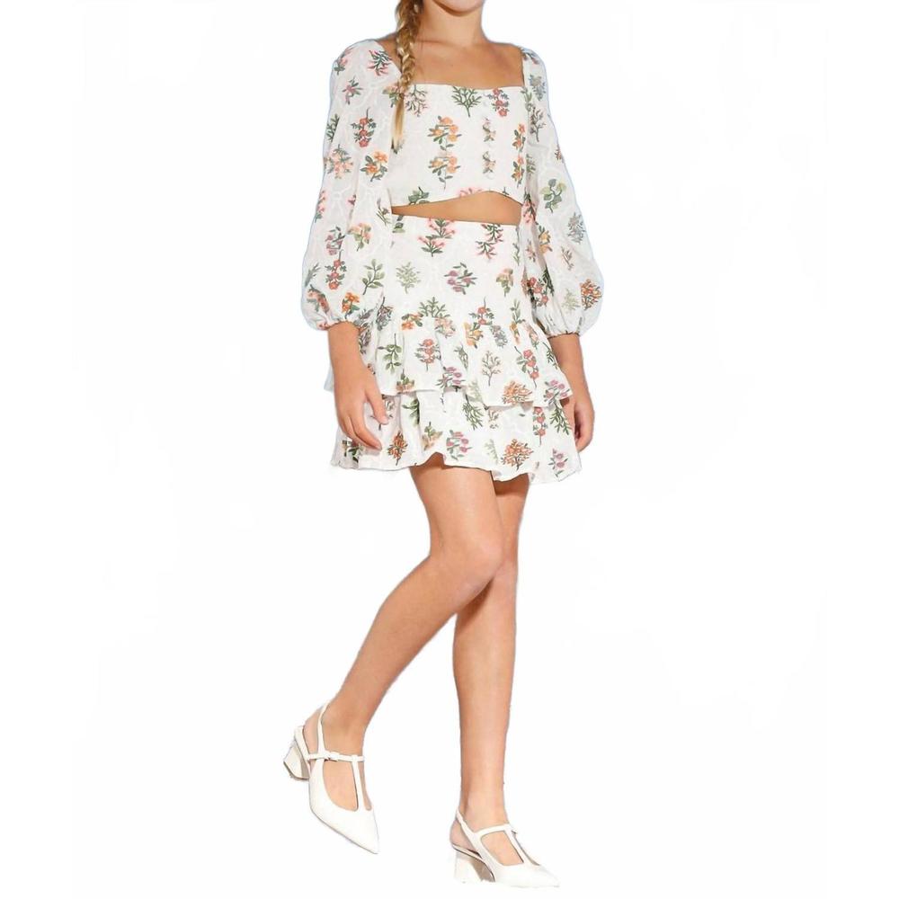 NEW MARLO girl's lillian embroidered top in ivory